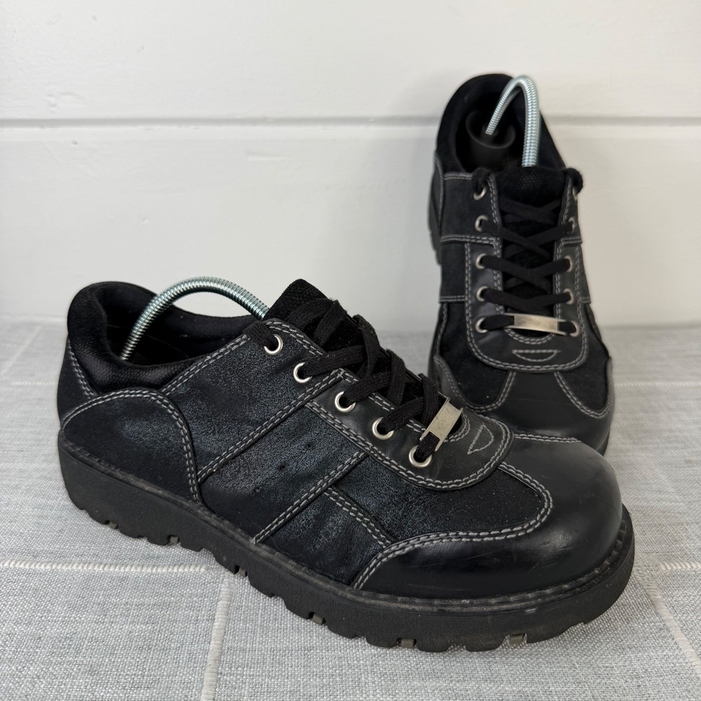 Hot Cakes Misty Chunky Lace Up Oxford Shoes 90s Y2K Black Womens 9